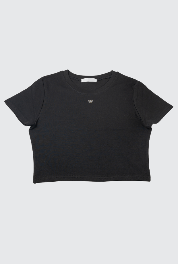 愛心圖案短版 T 恤_PARMOD250701