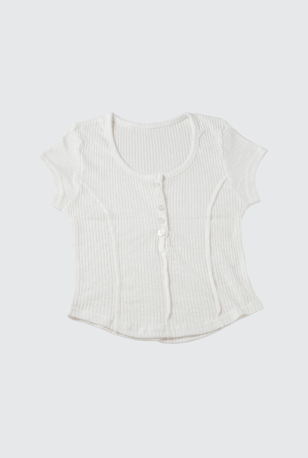 開襟鈕扣 T 恤_PARMOD250704