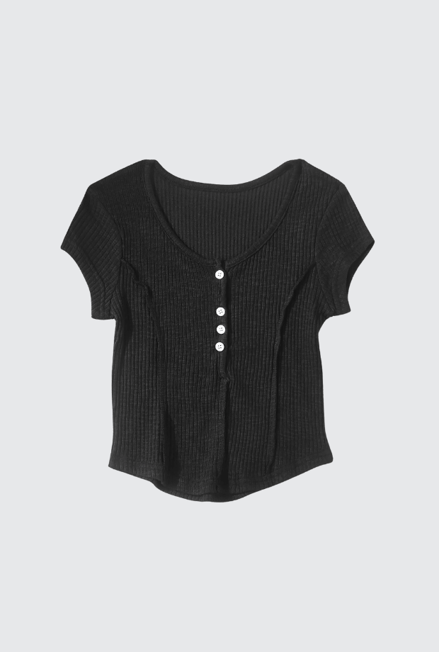 開襟鈕扣 T 恤＿PARMOD250703